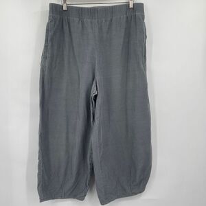 COS Gray High Rise Pleated Wide Leg Cropped Capri Pants Size 14